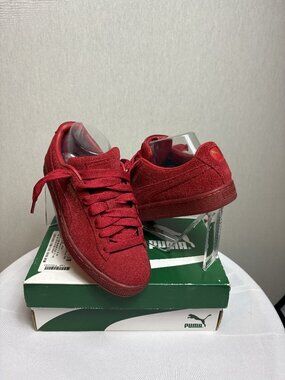 PUMA Suede Classic Mono Gold Red Sneakers, Women’s Size 6.5, Barely Worn